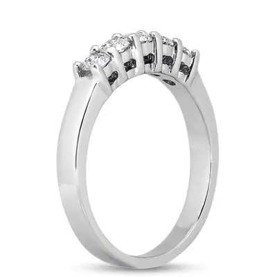 14K white gold Five Stone Round Cut Prong Set Diamond Anniversary Ring (0.50 ct. tw.) - alternate view 6 thumbnail