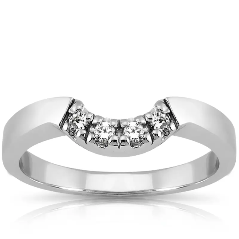 14K white gold 0.06 ct. Diamond Bridal Ring - main view