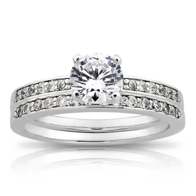 18K white gold 0.14 ct. Diamond Bridal Ring - alternate view 5 thumbnail