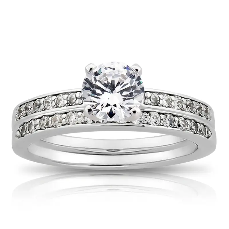 18K white gold 0.14 ct. Diamond Bridal Ring - alternate view 5