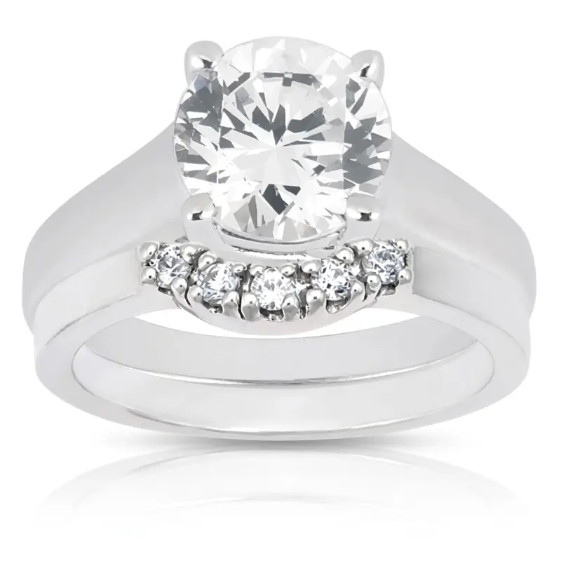 14K white gold 0.06 ct. Diamond Bridal Ring - alternate view 5