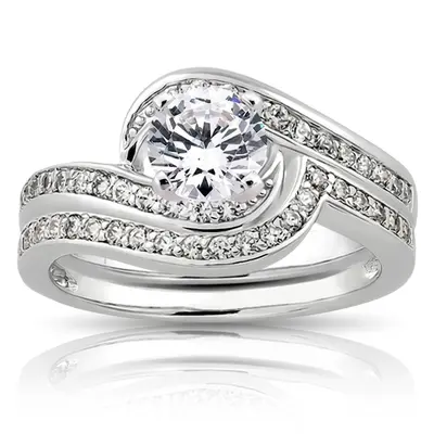 18K white gold 0.21 ct. Diamond Bridal Ring 1 - alternate view 5 thumbnail