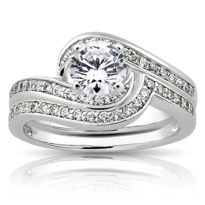 18K white gold 0.21 ct. Diamond Bridal Ring 1 - alternate view 5