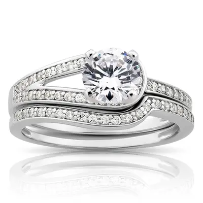 18K white gold 0.10 ct. tw. Diamond Bridal Ring - alternate view 6 thumbnail