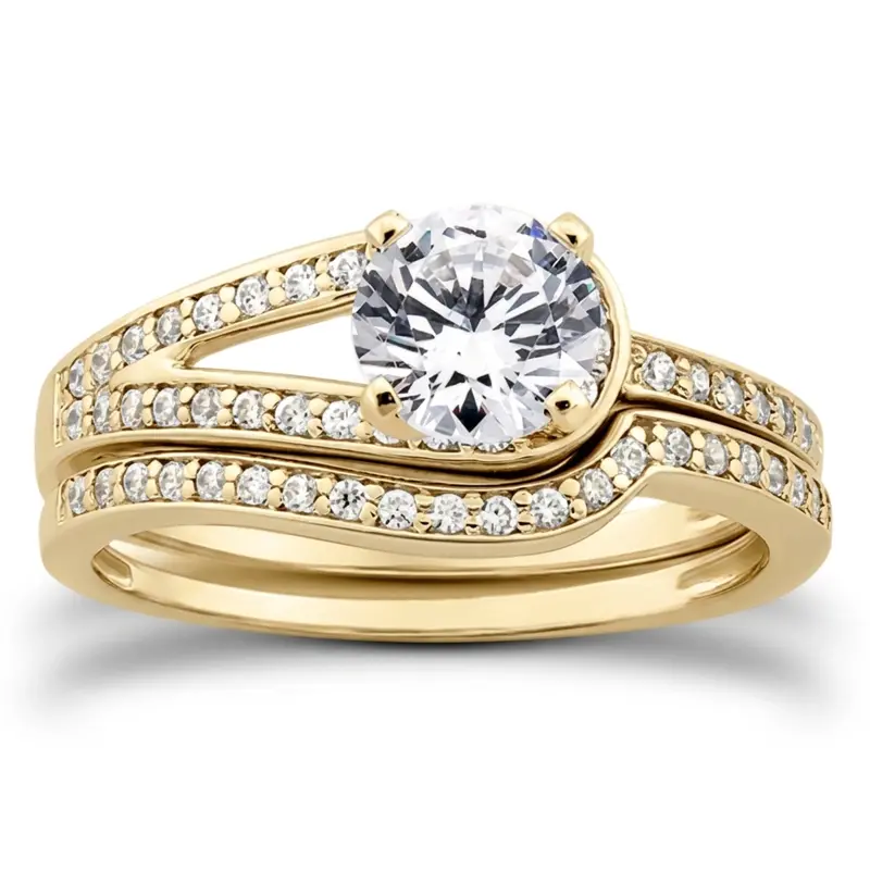 18K white gold 0.10 ct. tw. Diamond Bridal Ring - alternate view 5