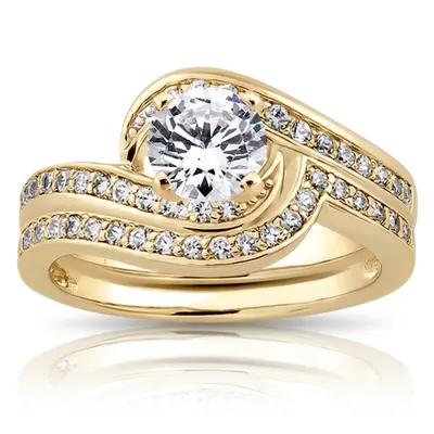 18K white gold 0.21 ct. Diamond Bridal Ring 1 - alternate view 6 thumbnail