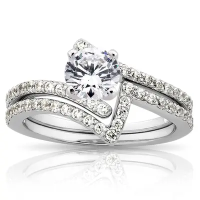 18K white gold 0.26 ct. Diamond Bridal Ring - alternate view 3 thumbnail