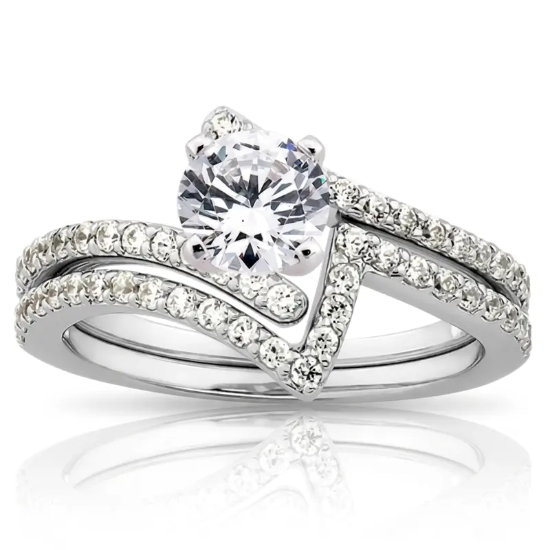 18K white gold 0.26 ct. Diamond Bridal Ring - alternate view 3