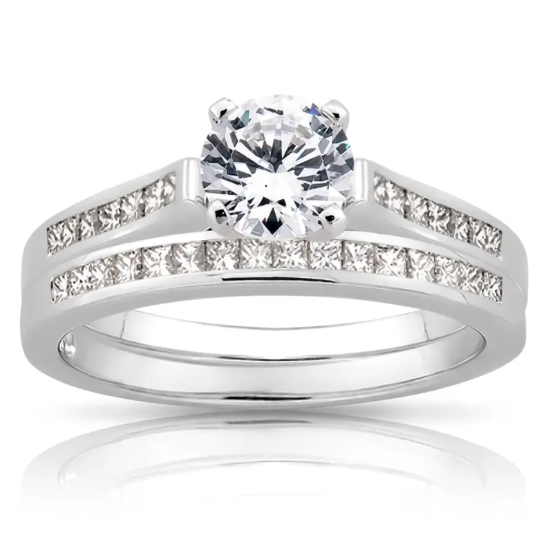 18K white gold 0.20 ct. tw. Diamond Bridal Ring - alternate view 4