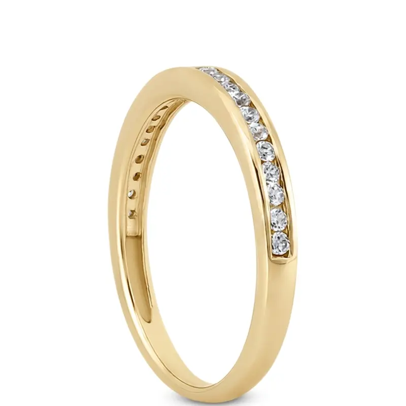 14K white gold Fine Channel Set Round Diamond Ring (1/4 ct. tw.) - alternate view 3