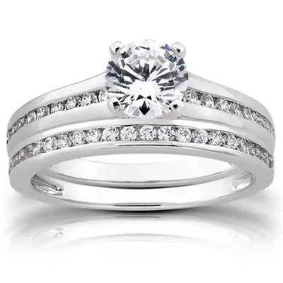 14K white gold Fine Channel Set Round Diamond Ring (1/4 ct. tw.) - alternate view 4 thumbnail