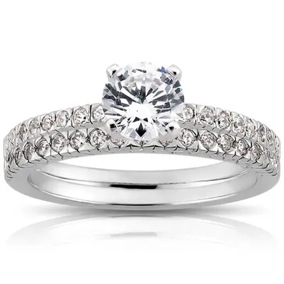 18K white gold 0.18 ct. Diamond Bridal Ring - alternate view 4 thumbnail