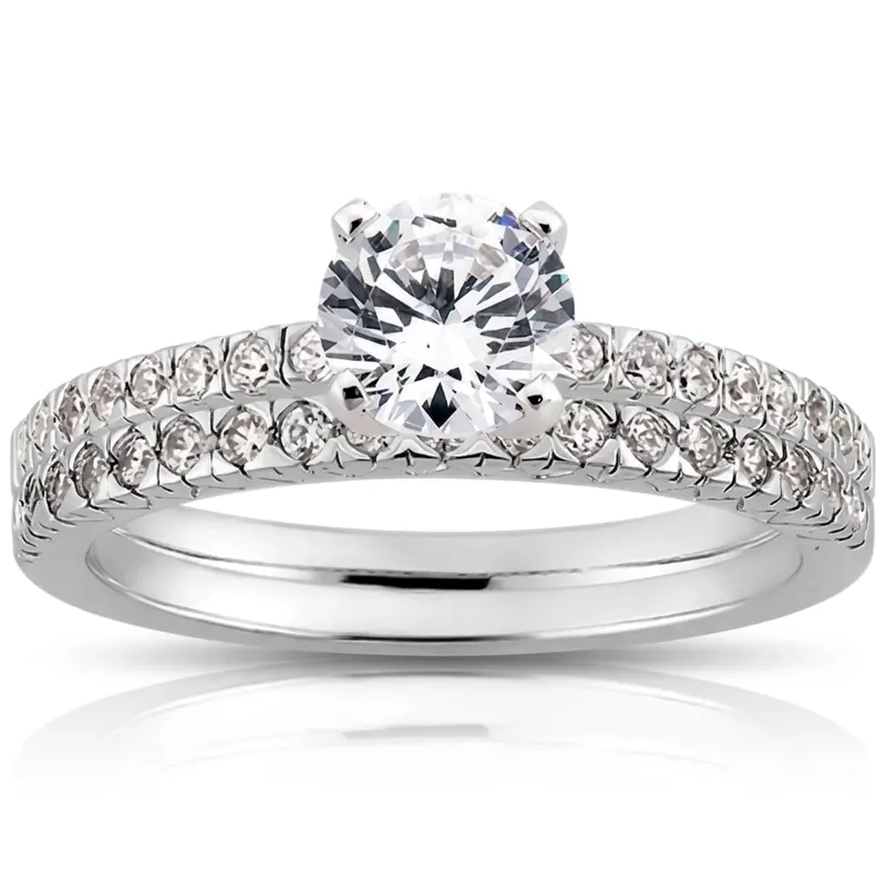 18K white gold 0.18 ct. Diamond Bridal Ring - alternate view 4