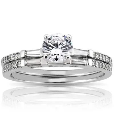 18K white gold 0.21 ct. tw. Diamond Bridal Ring - alternate view 4 thumbnail