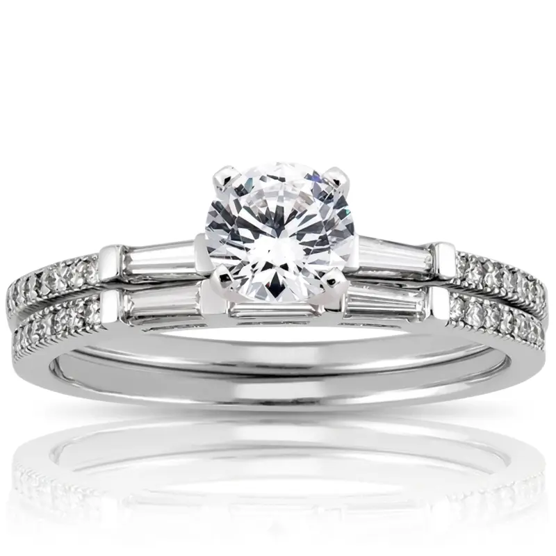 18K white gold 0.21 ct. tw. Diamond Bridal Ring - alternate view 4