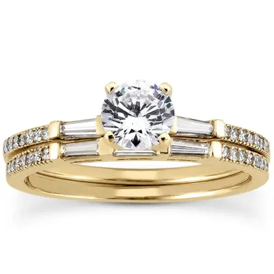 18K white gold 0.21 ct. tw. Diamond Bridal Ring - alternate view 3 thumbnail