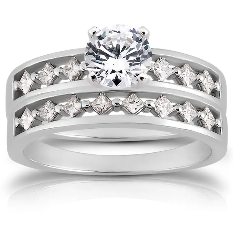 14K white gold Elegant Prong Set Diamond Bridal Ring (1/5 ct. t.w) - alternate view 4