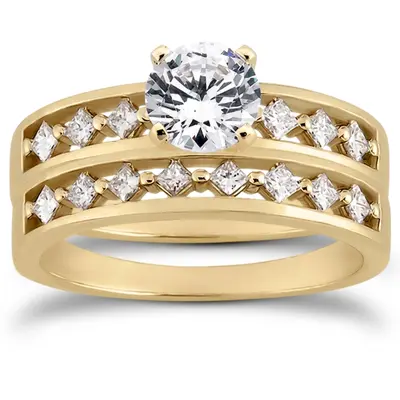 14K white gold Elegant Prong Set Diamond Bridal Ring (1/5 ct. t.w) - alternate view 3 thumbnail