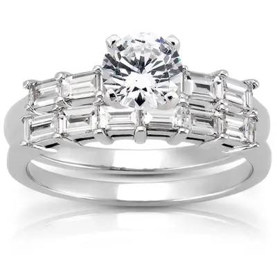 18K white gold 0.54 ct. tw. Diamond Bridal Ring - alternate view 4 thumbnail