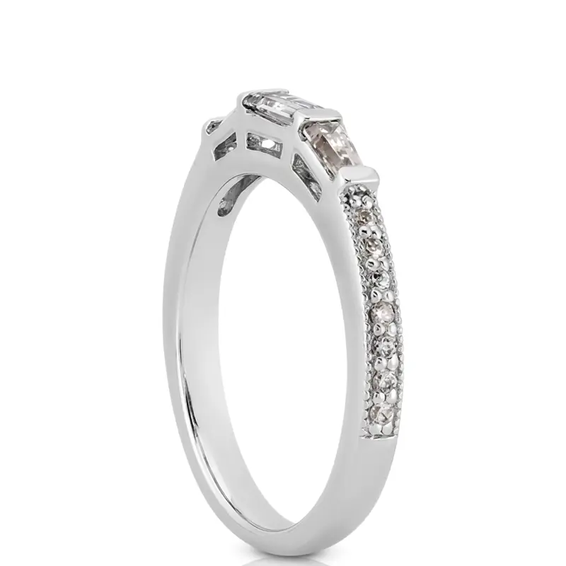18K white gold 0.21 ct. tw. Diamond Bridal Ring - alternate view 6