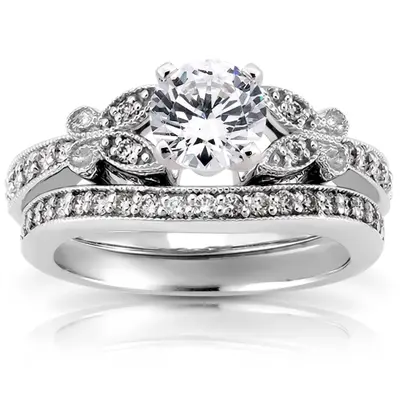 18K white gold 0.21 CT Diamond Bridal Ring - alternate view 5 thumbnail