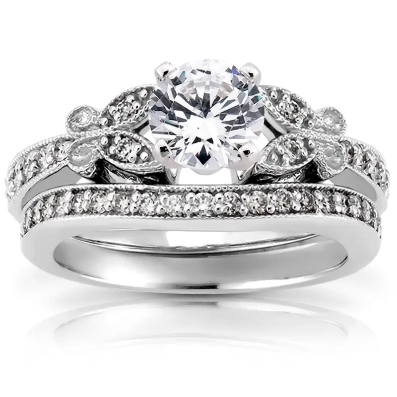18K white gold 0.21 CT Diamond Bridal Ring - alternate view 5