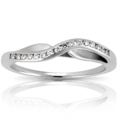 18K white gold 0.12 ct. Diamond Bridal Ring - alternate view 8 thumbnail