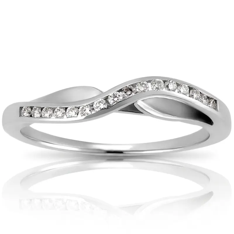 18K white gold 0.12 ct. Diamond Bridal Ring - alternate view 8