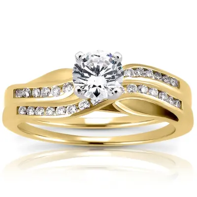 18K white gold 0.12 ct. Diamond Bridal Ring - alternate view 4 thumbnail