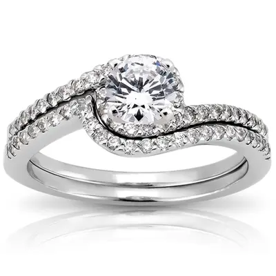 14K rose gold 0.12 ct. Diamond Bridal Ring 1 - alternate view 4 thumbnail