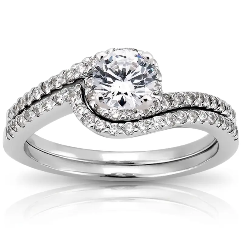 14K rose gold 0.12 ct. Diamond Bridal Ring 1 - alternate view 4