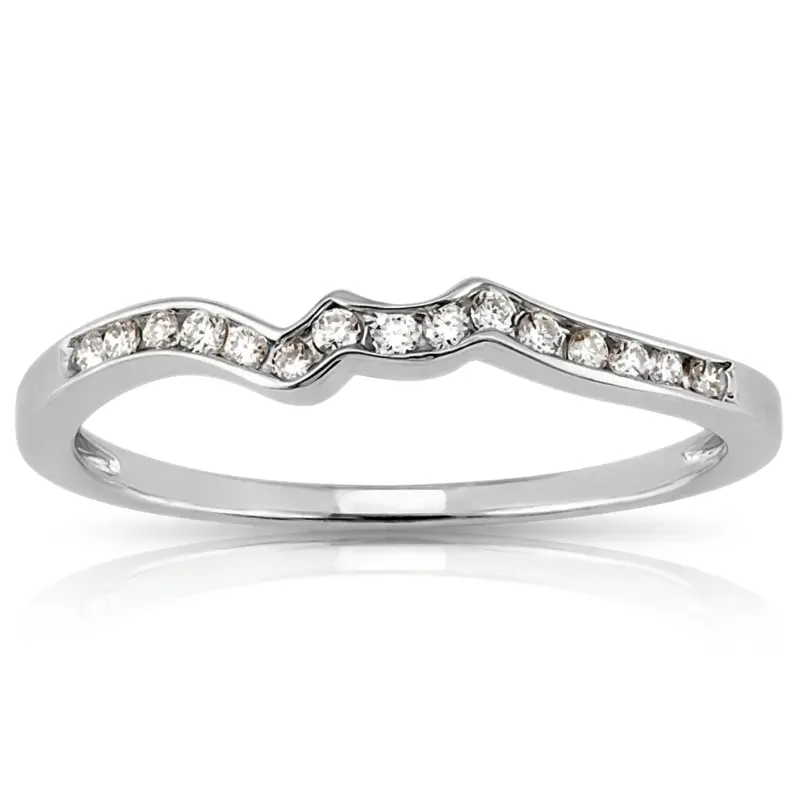 18K white gold 0.15 ct. Diamond Bridal Ring - alternate view 2