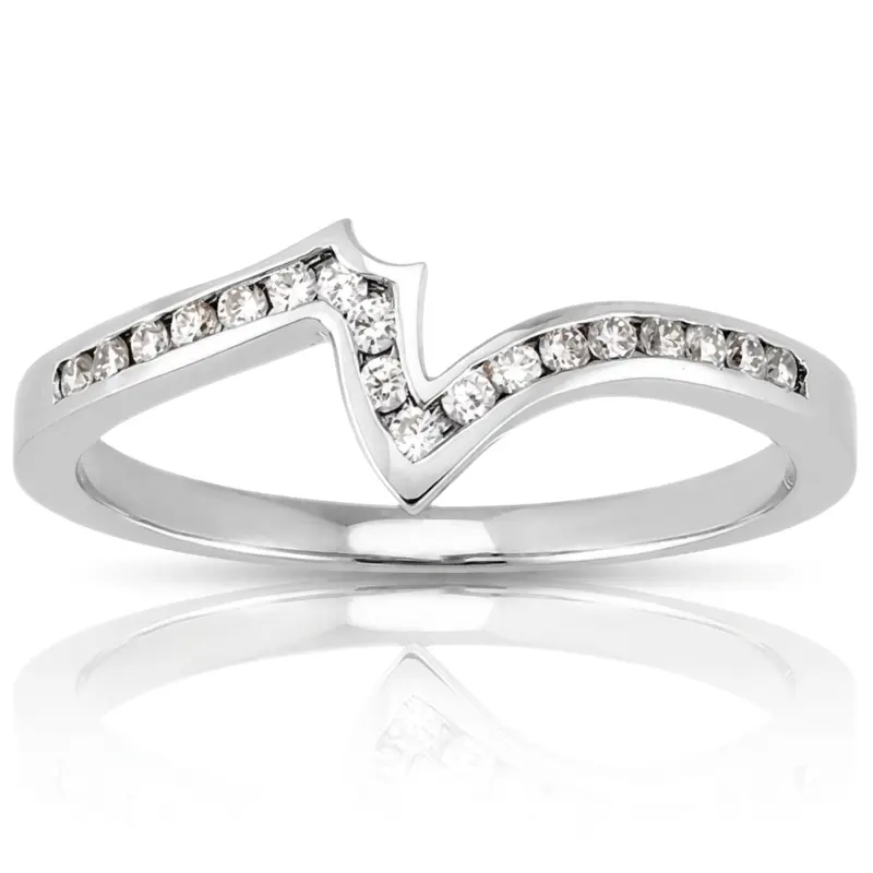 18K white gold 0.135 ct. Diamond Bridal Ring - alternate view 2