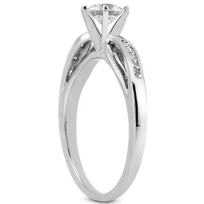 18K white gold 0.12 ct. Diamond Bridal Ring - alternate view 5 thumbnail