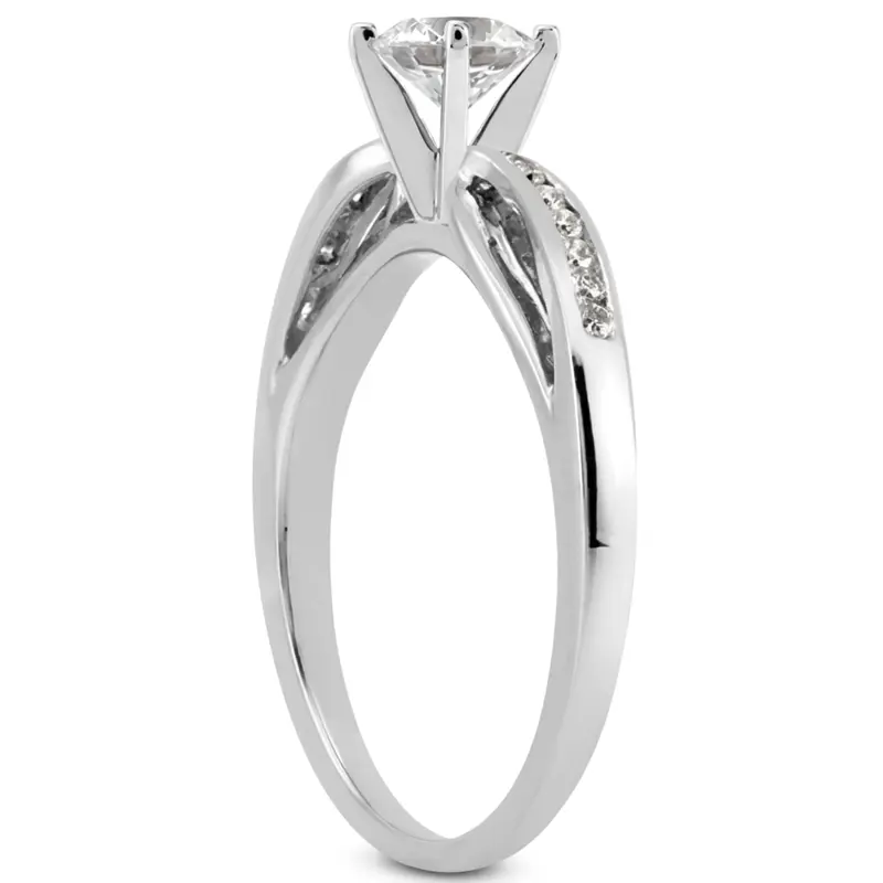 18K white gold 0.12 ct. Diamond Bridal Ring - alternate view 5