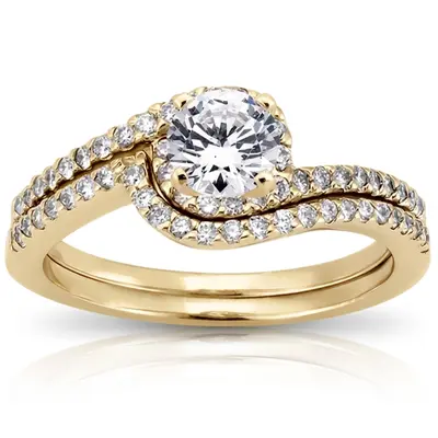 14K rose gold 0.12 ct. Diamond Bridal Ring 1 - alternate view 5 thumbnail