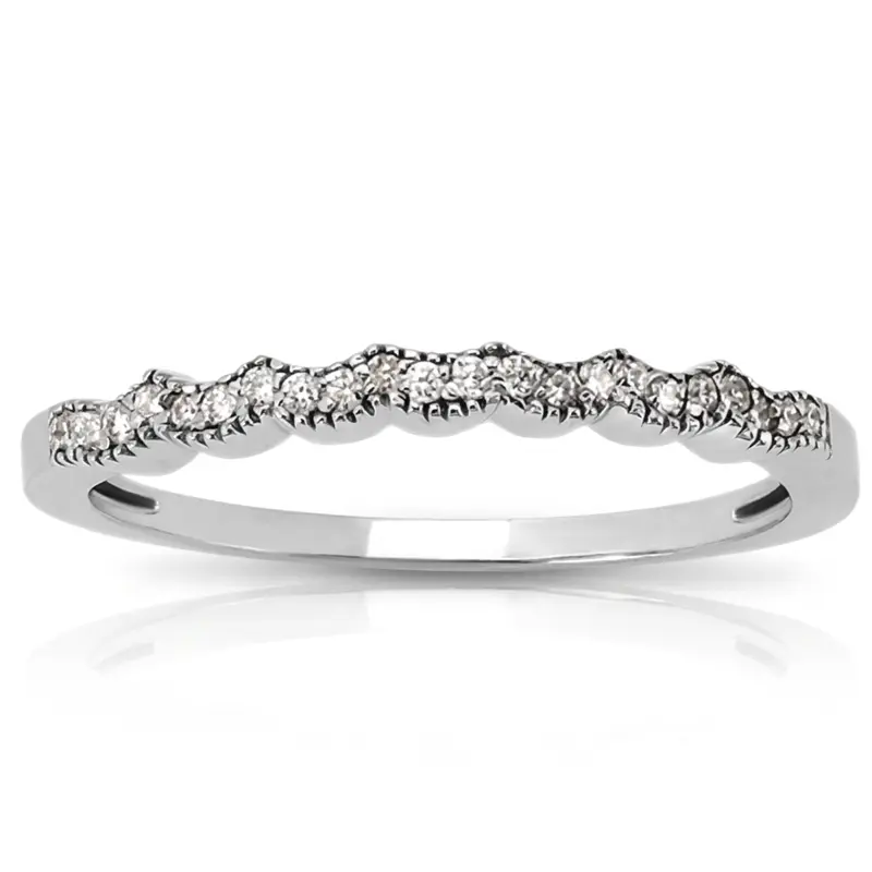 18K white gold 0.055 ct. Diamond Bridal Ring - main view