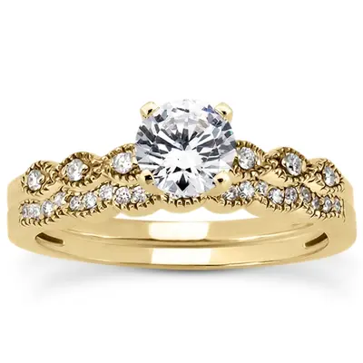 18K white gold 0.055 ct. Diamond Bridal Ring - alternate view 5 thumbnail
