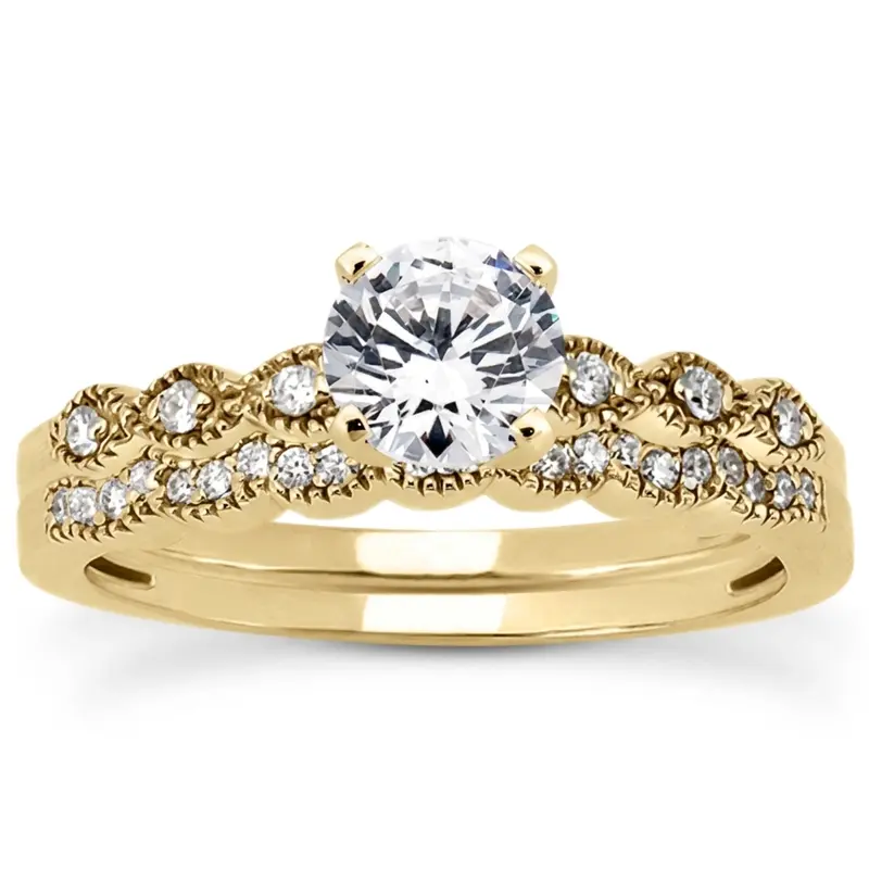 18K white gold 0.055 ct. Diamond Bridal Ring - alternate view 5