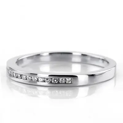 14K white gold Beautifully Crafted Channel Set Diamond Bridal Ring (0.11 ct. tw.) - alternate view 4 thumbnail