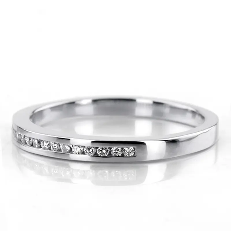 14K white gold Beautifully Crafted Channel Set Diamond Bridal Ring (0.11 ct. tw.) - alternate view 4