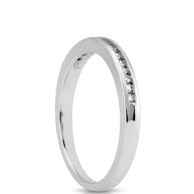14K white gold Beautifully Crafted Channel Set Diamond Bridal Ring (0.11 ct. tw.) - alternate view 6 thumbnail
