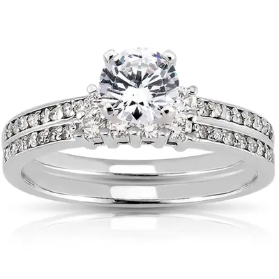 18K white gold 0.27 ct. Diamond Bridal Ring - alternate view 4 thumbnail