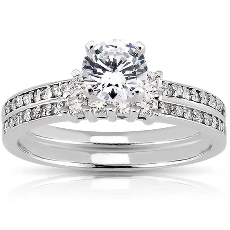 18K white gold 0.27 ct. Diamond Bridal Ring - alternate view 4