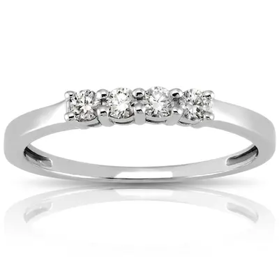 18K white gold 0.14 ct. Diamond Bridal Ring - alternate view 8 thumbnail