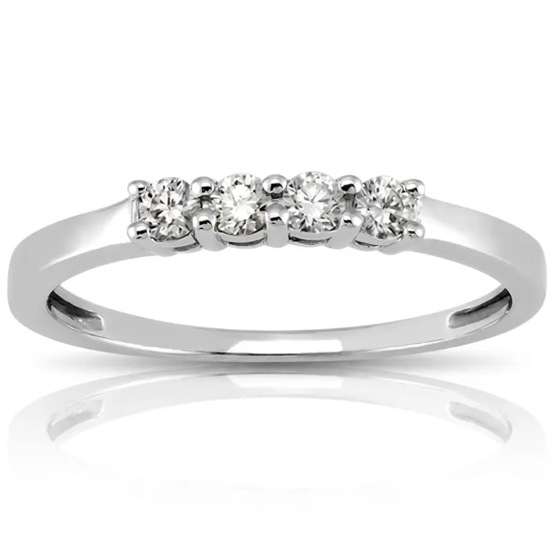 18K white gold 0.14 ct. Diamond Bridal Ring - alternate view 8
