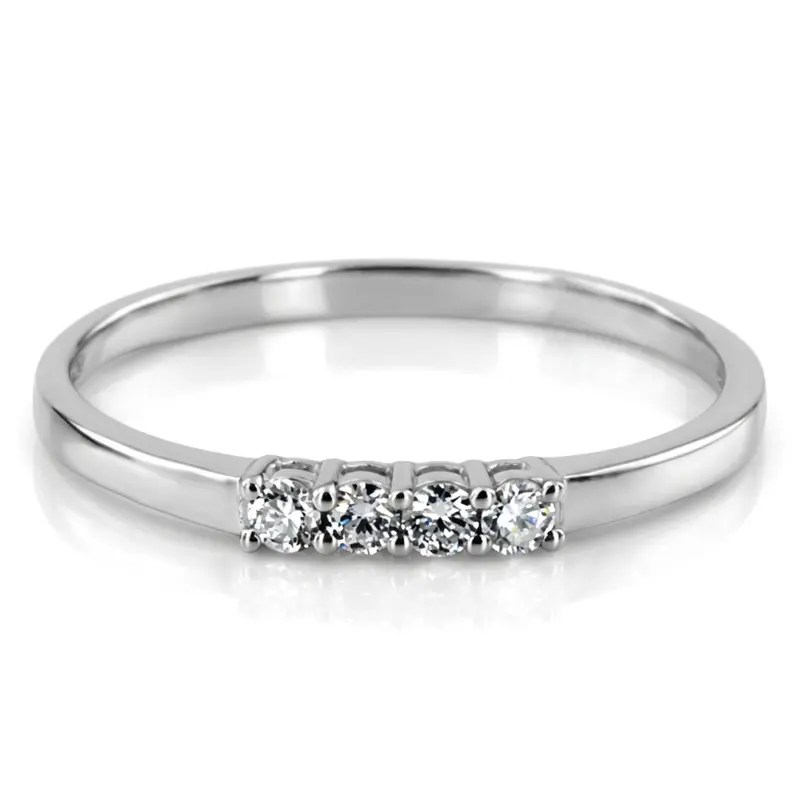 18K white gold 0.14 ct. Diamond Bridal Ring - main view