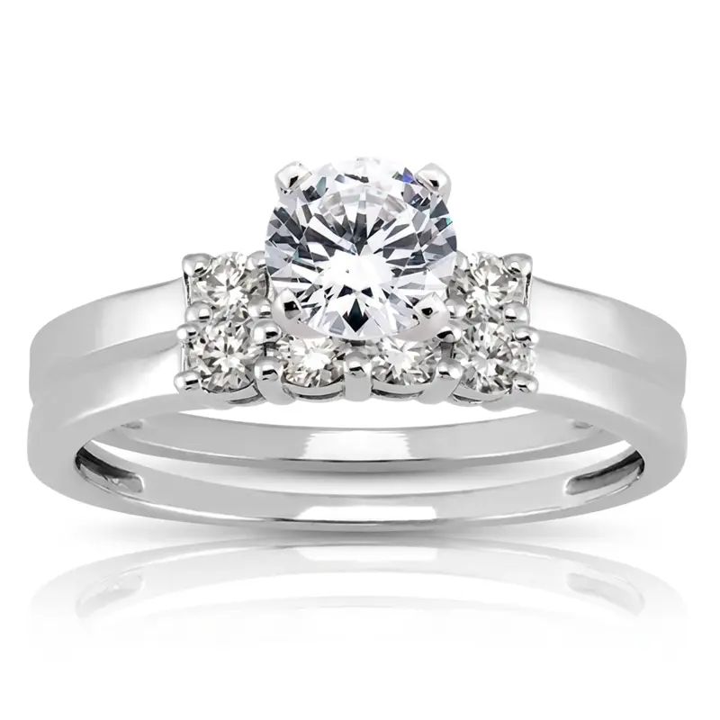 18K white gold 0.14 ct. Diamond Bridal Ring - alternate view 3