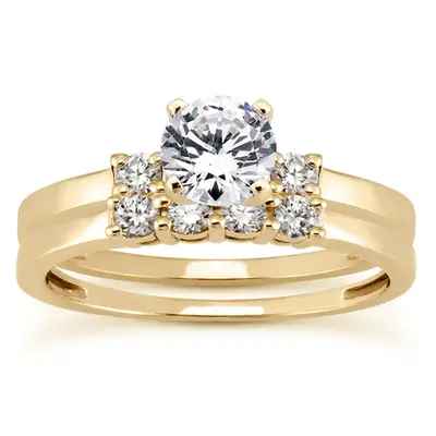 18K white gold 0.14 ct. Diamond Bridal Ring - alternate view 4 thumbnail
