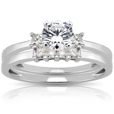 platinum 0.2 ct. Diamond Bridal Ring - alternate view 4 thumbnail